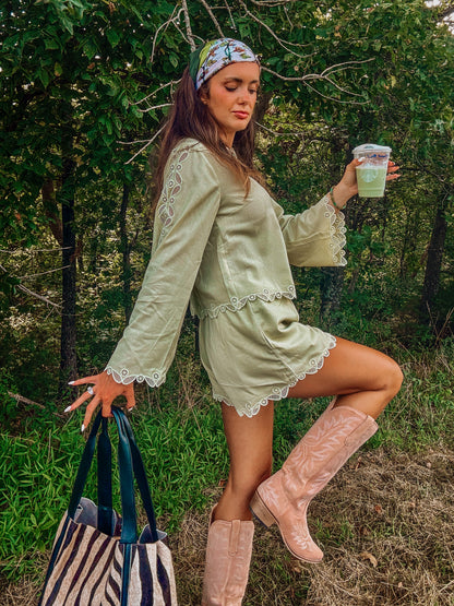 Matcha Lace Hippie Set