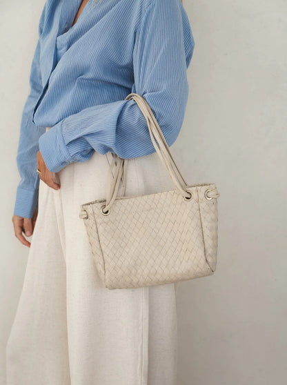 Lou Woven Bone Purse