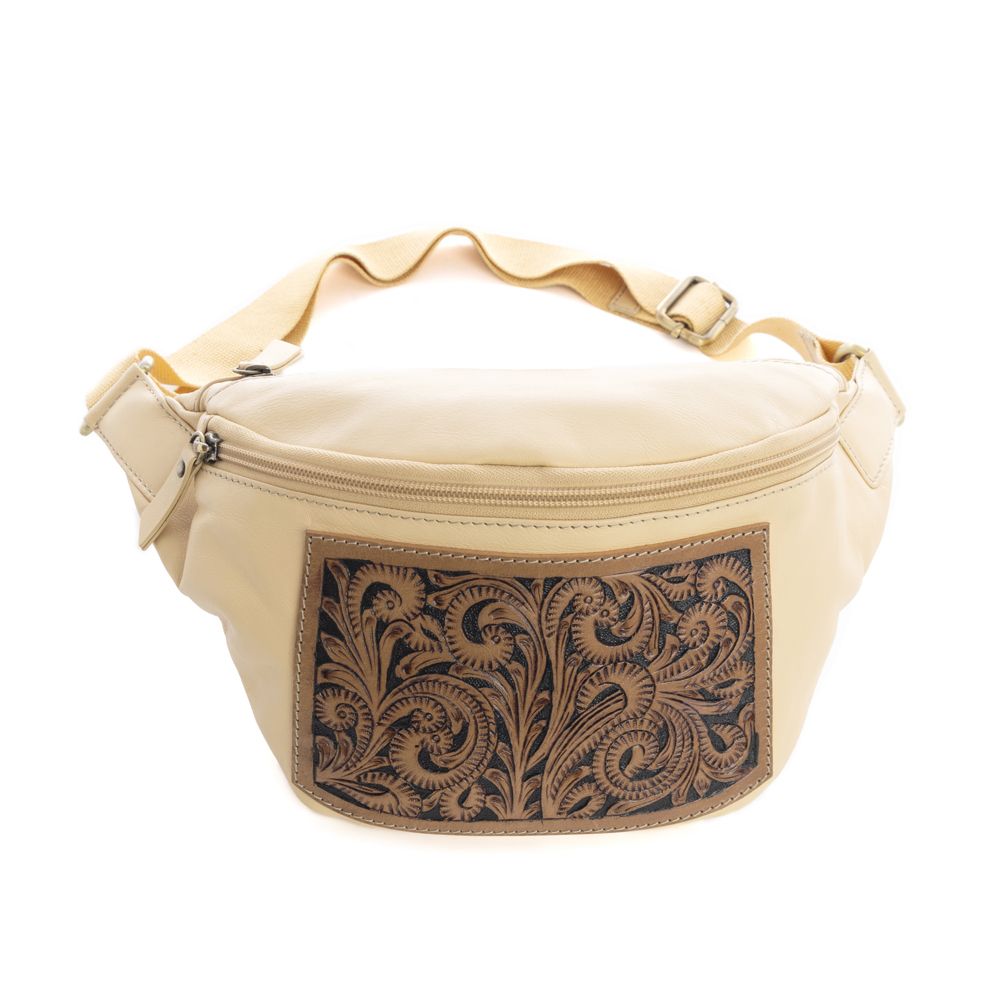 Western Tooled Leather Bum Bag