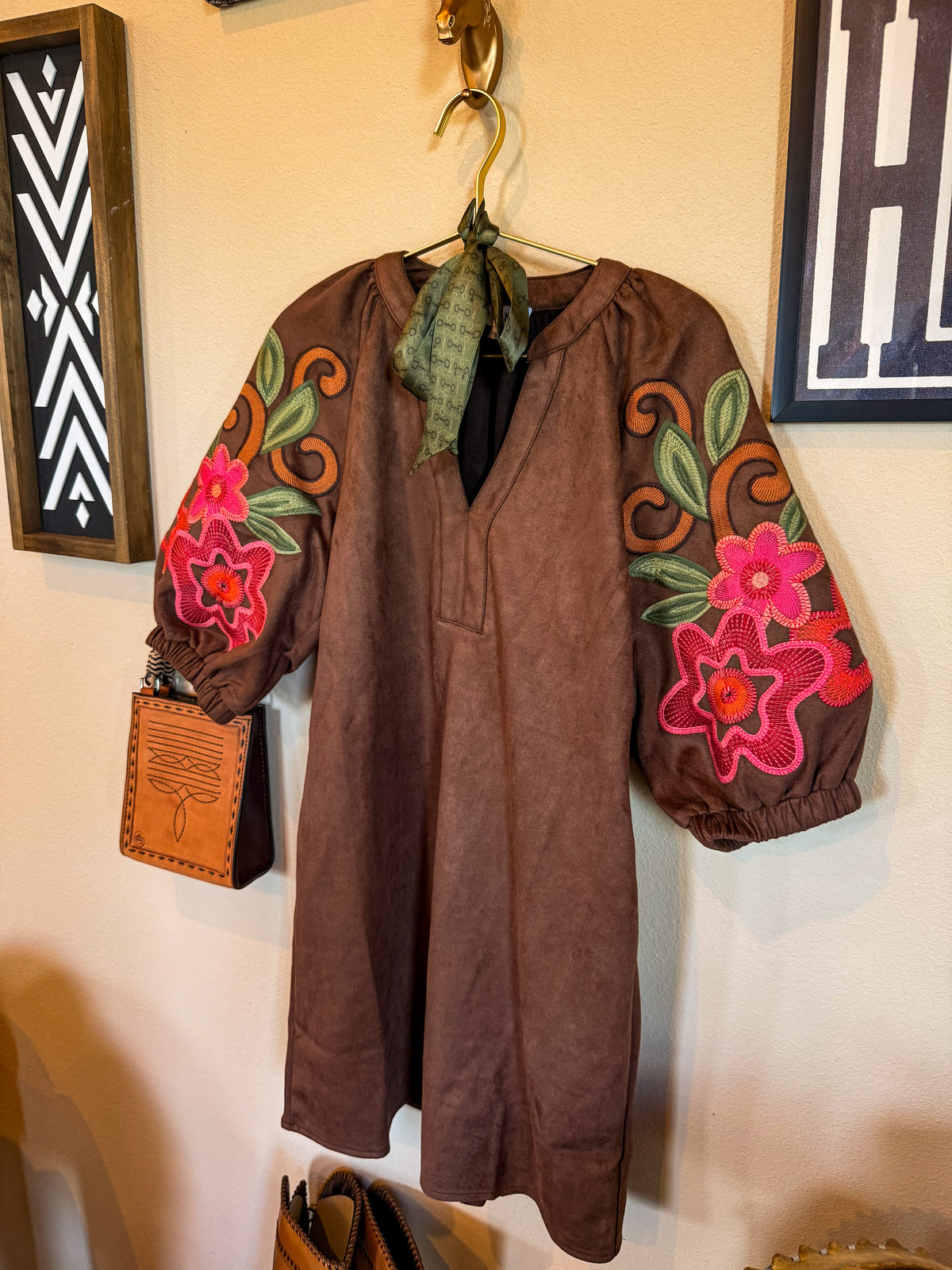 Suede Ramblin’ Rose Dress