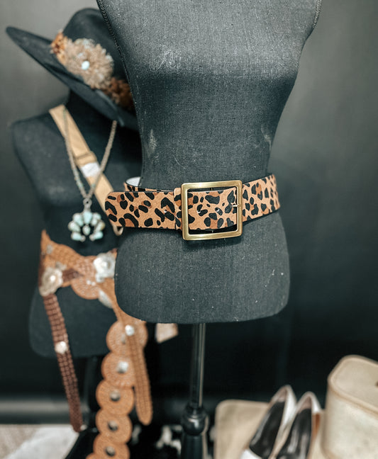 Genuine Leather Leopard Belt