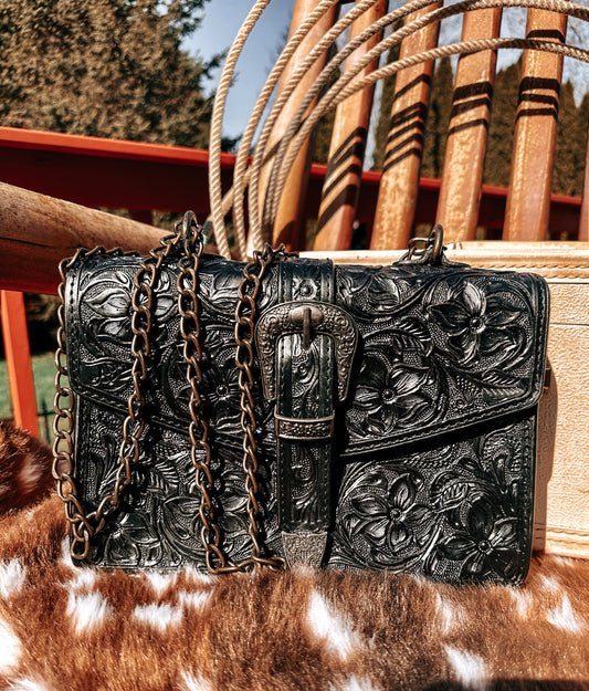 Boujee Cowgirl Tooled Leather Tote