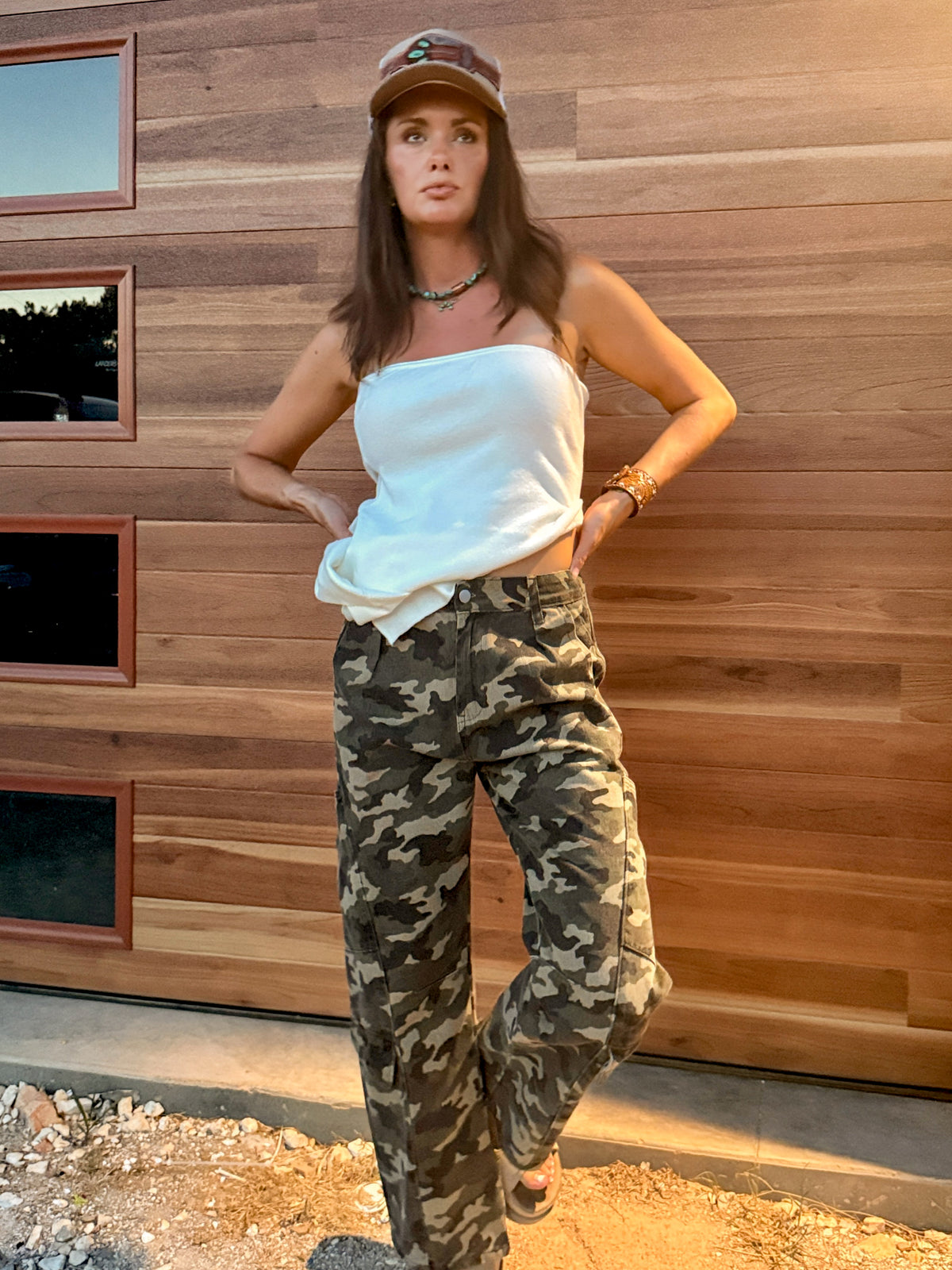 Cargo Camo Barrel Pants