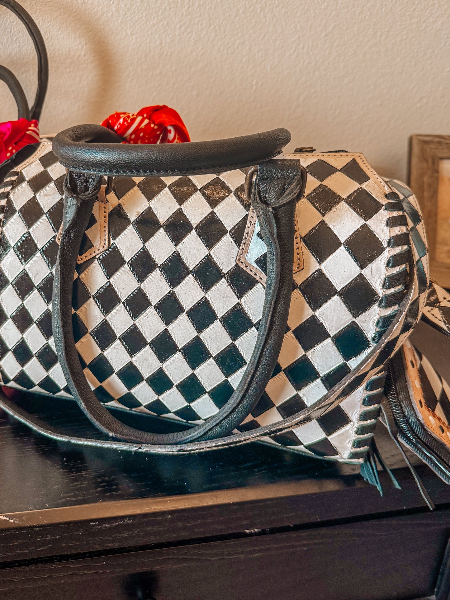 Boujee Checkered Speedy Tote