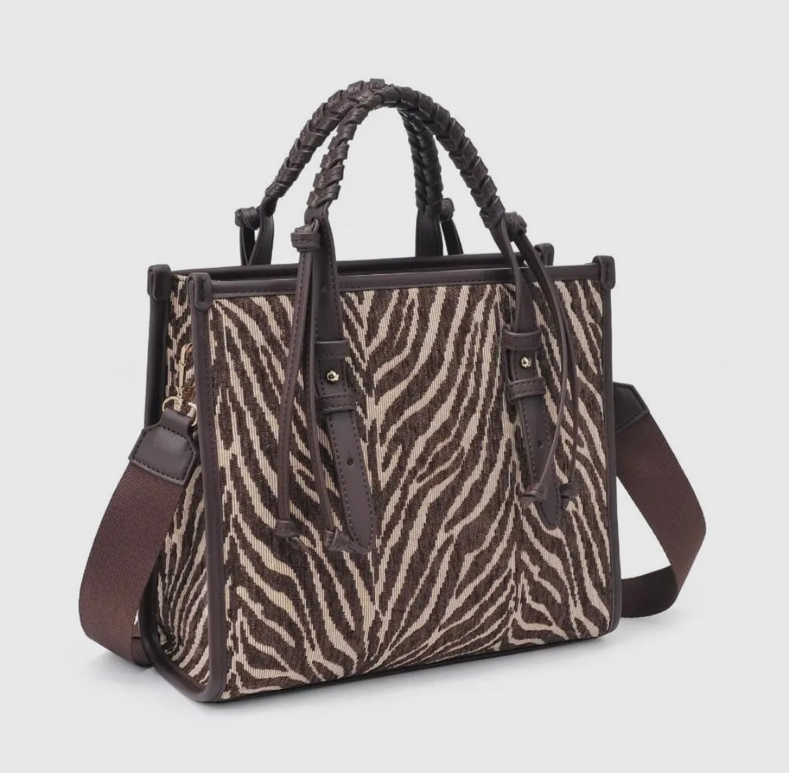 Zealous Zebra Tote (Brown)