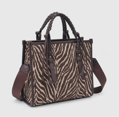 Zealous Zebra Tote (Brown)