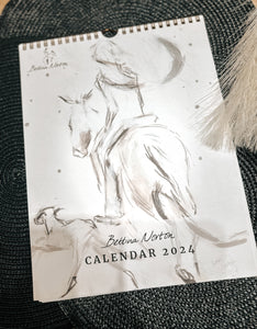 Calendar 2024 Horse Equestrian Wall Decor Art Planner