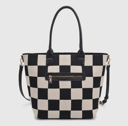 Checkered Print Work Bag