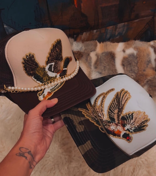 Sequence Mallard/ pheasant Trucker hat ￼