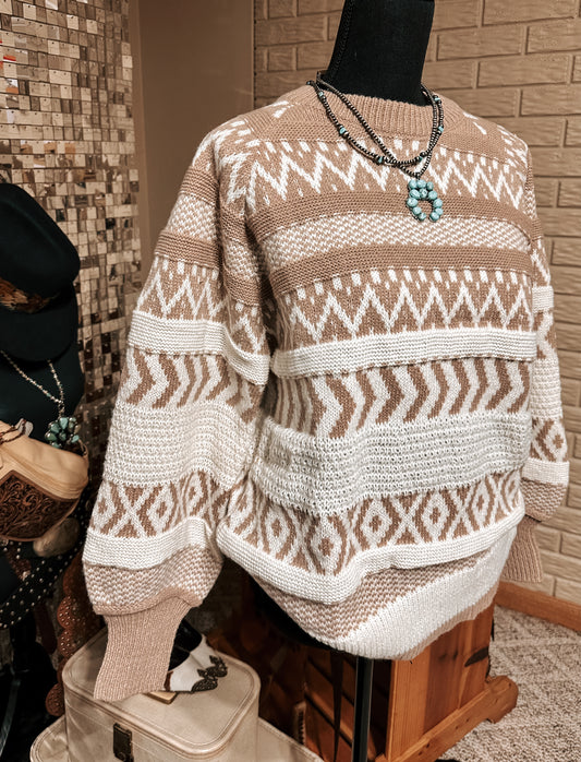 Cream Aztec Sweater