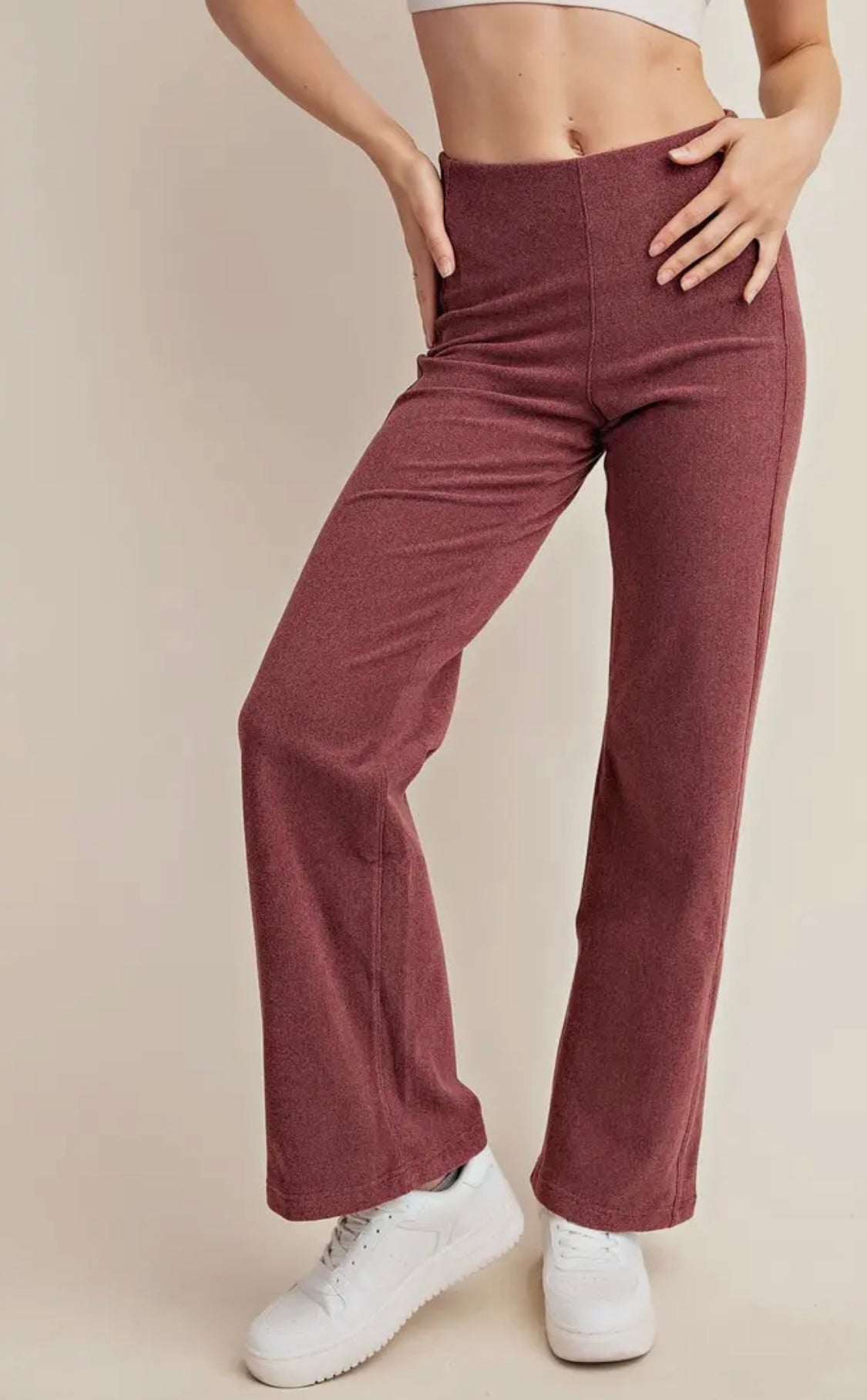 Rib Brushed Flare Pants (4 colors)