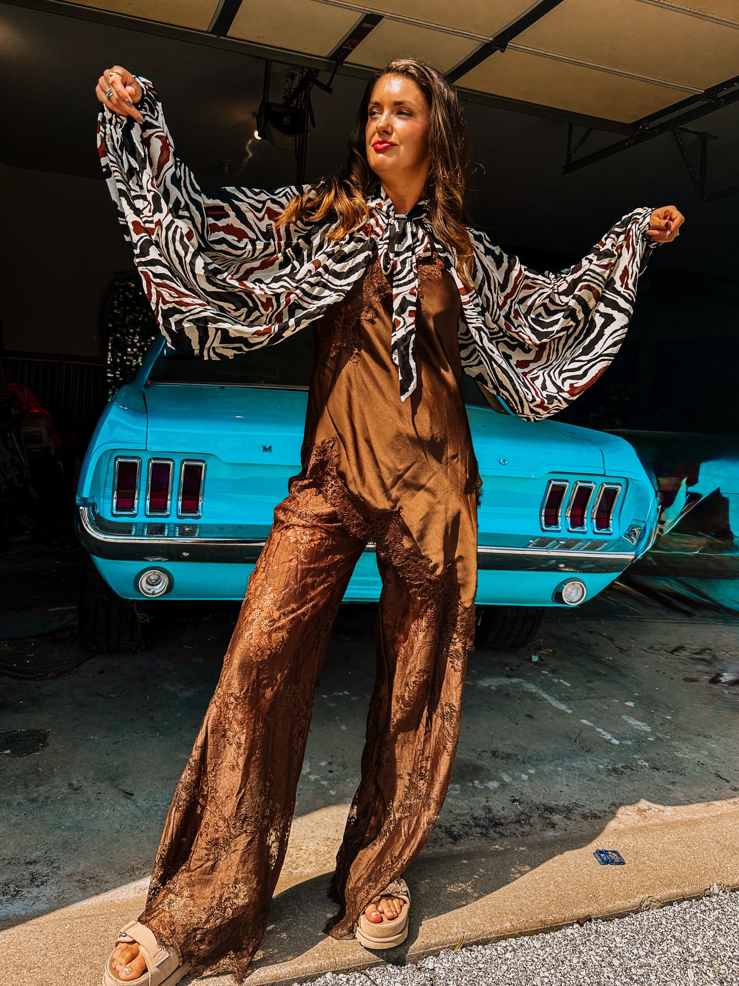 Zebra Drape Tie Cape