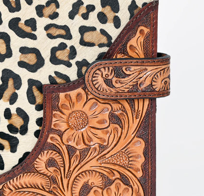 Leopard Cowhide Leather Journal portfolio