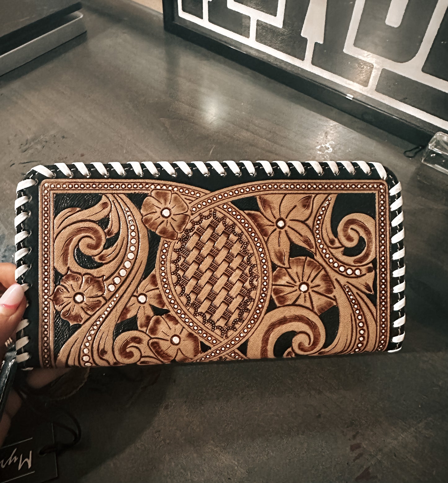 Gaze Tooled Leather Wallet