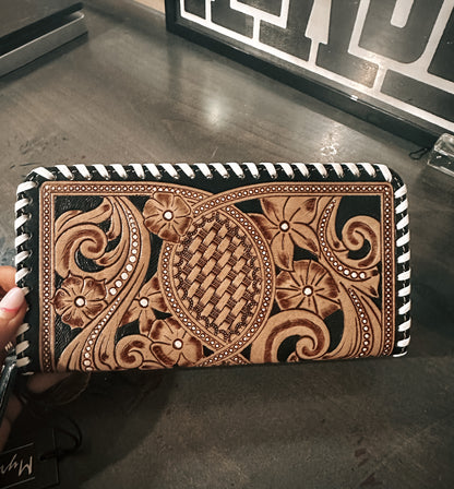 Gaze Tooled Leather Wallet