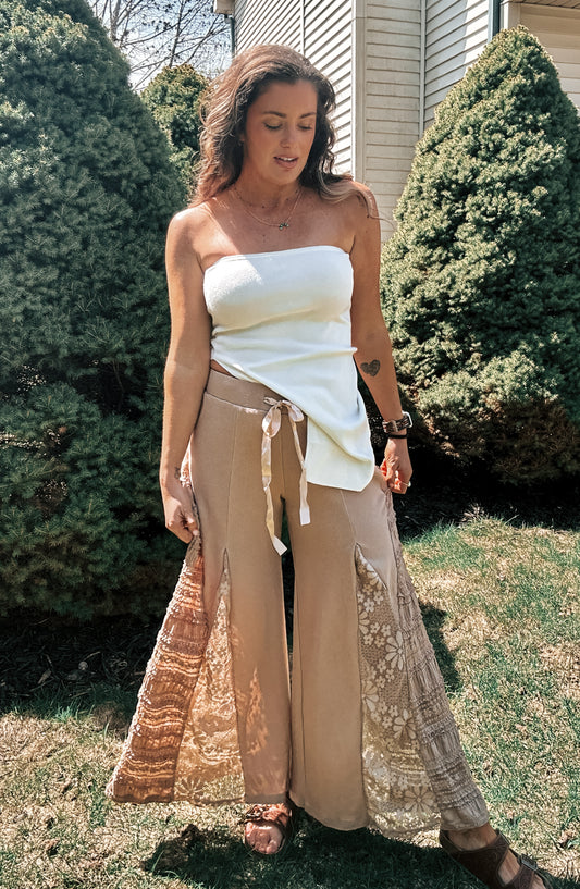 POL: Latte Lace Palazo Pants
