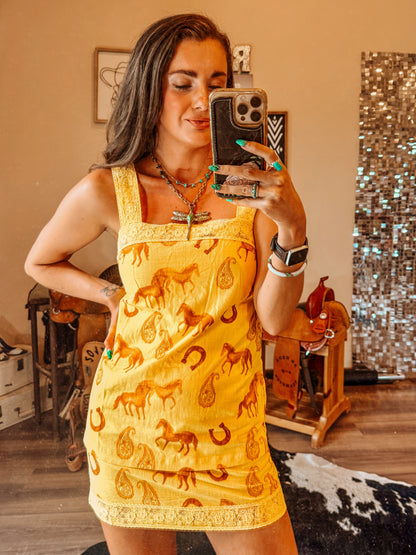 Honey Butter Horse Print Dress