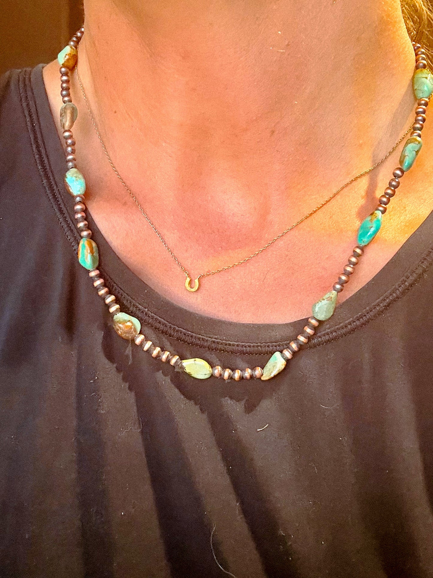 Copper Pearl Turquoise Necklace