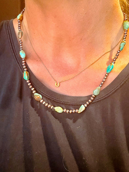Copper Pearl Turquoise Necklace
