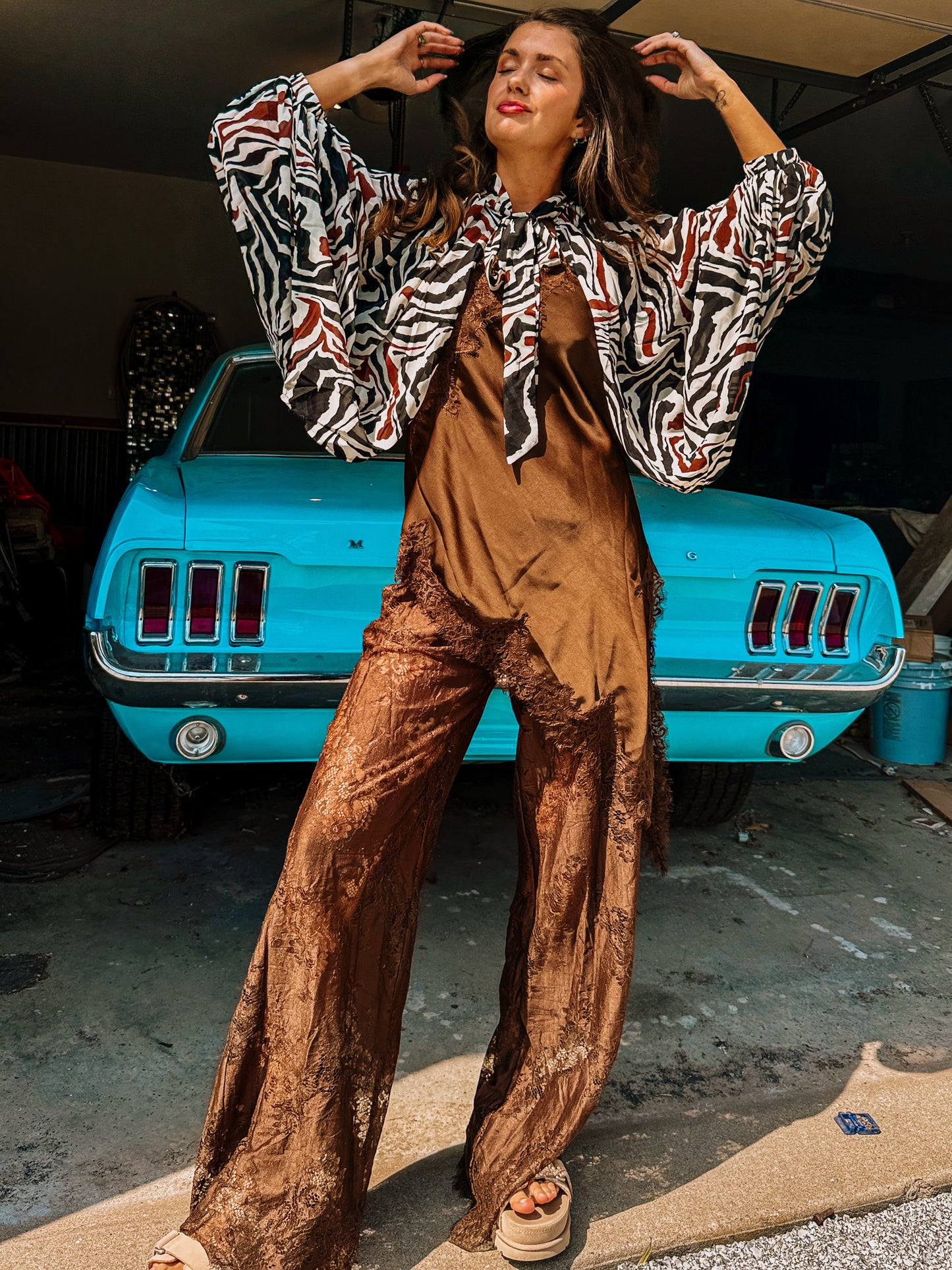 Zebra Drape Tie Cape