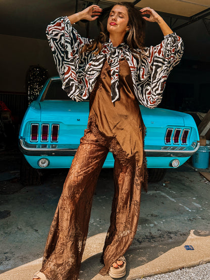 Zebra Drape Tie Cape