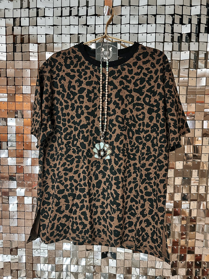 Leopard Rhinestone Tee