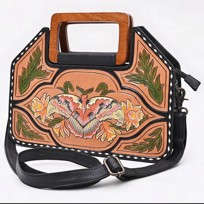 Butterfly Tooled Leather Clutch