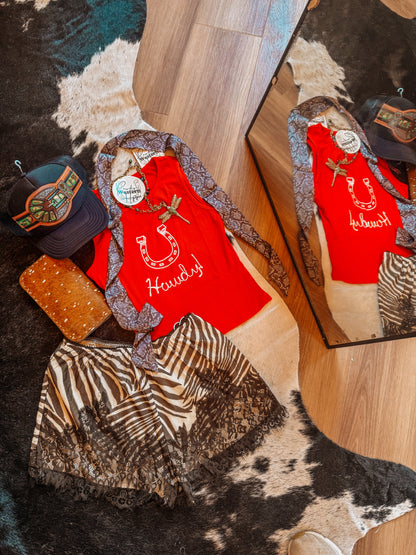 Brown Zebra Lace Shorts