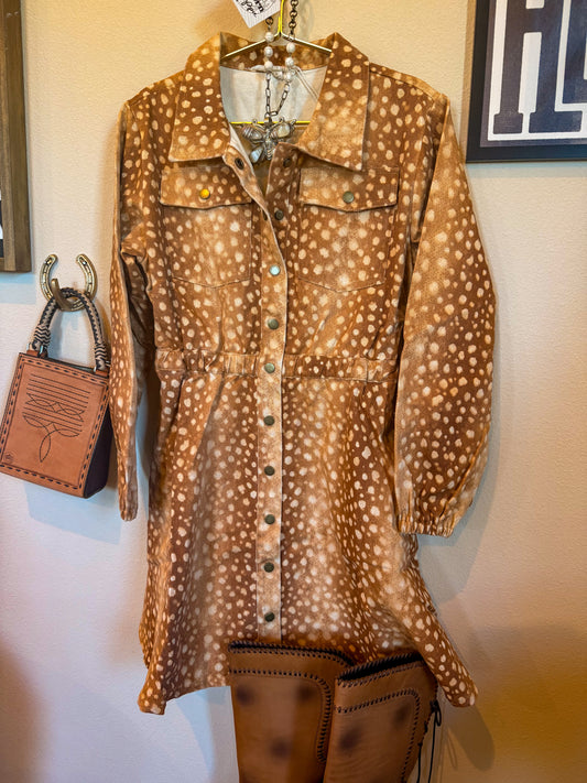 Fawn Denim Button Up Dress
