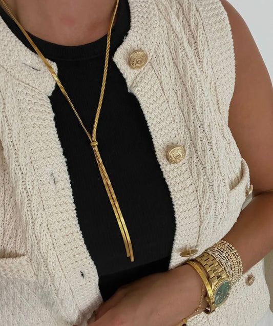 Gold Lariat Necklace