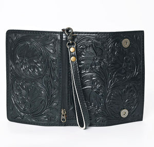 Black Tooled Wallet