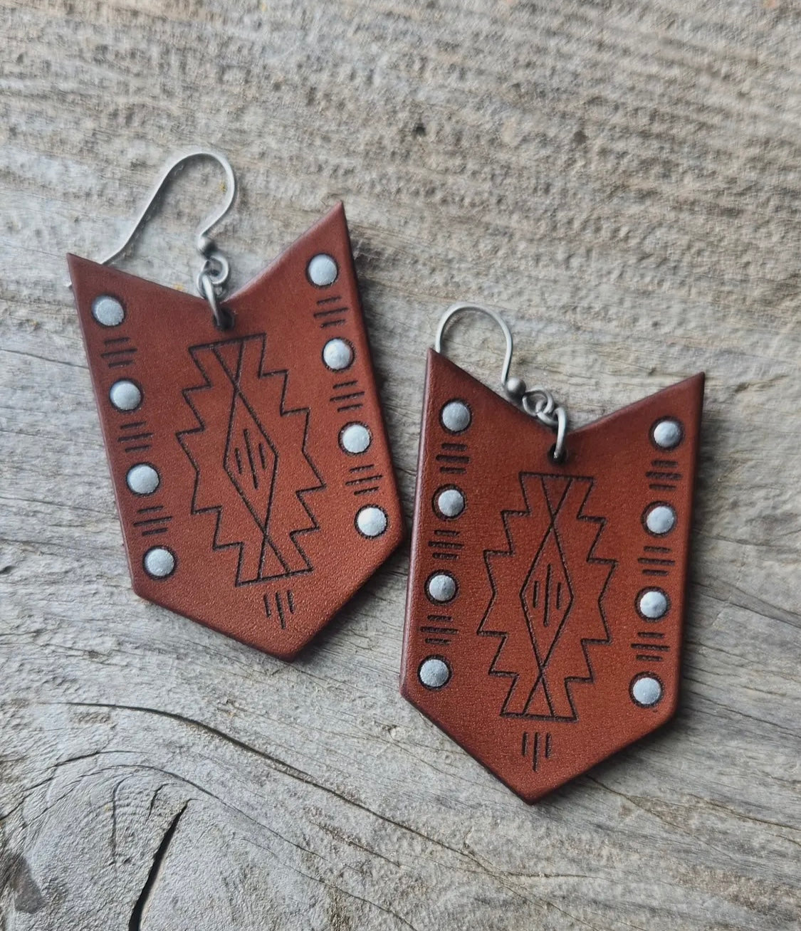 Aztec Leather Earrings