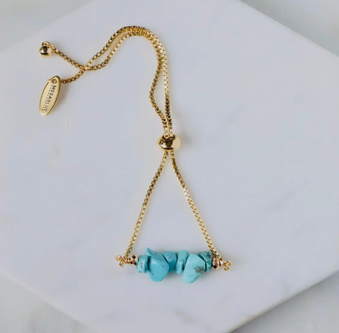 Gold & Turquoise Nugget Bracelet