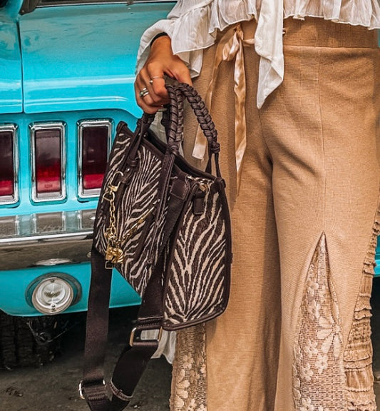 Zealous Zebra Tote (Brown)