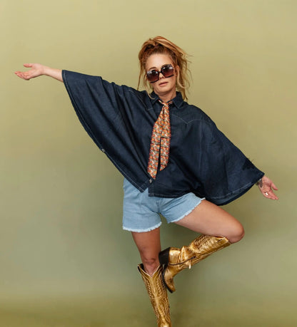 Denim Cape
