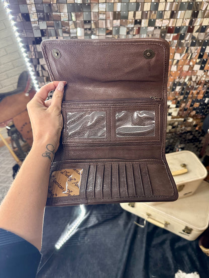 Tri-Fold Tooled Leather Wallet