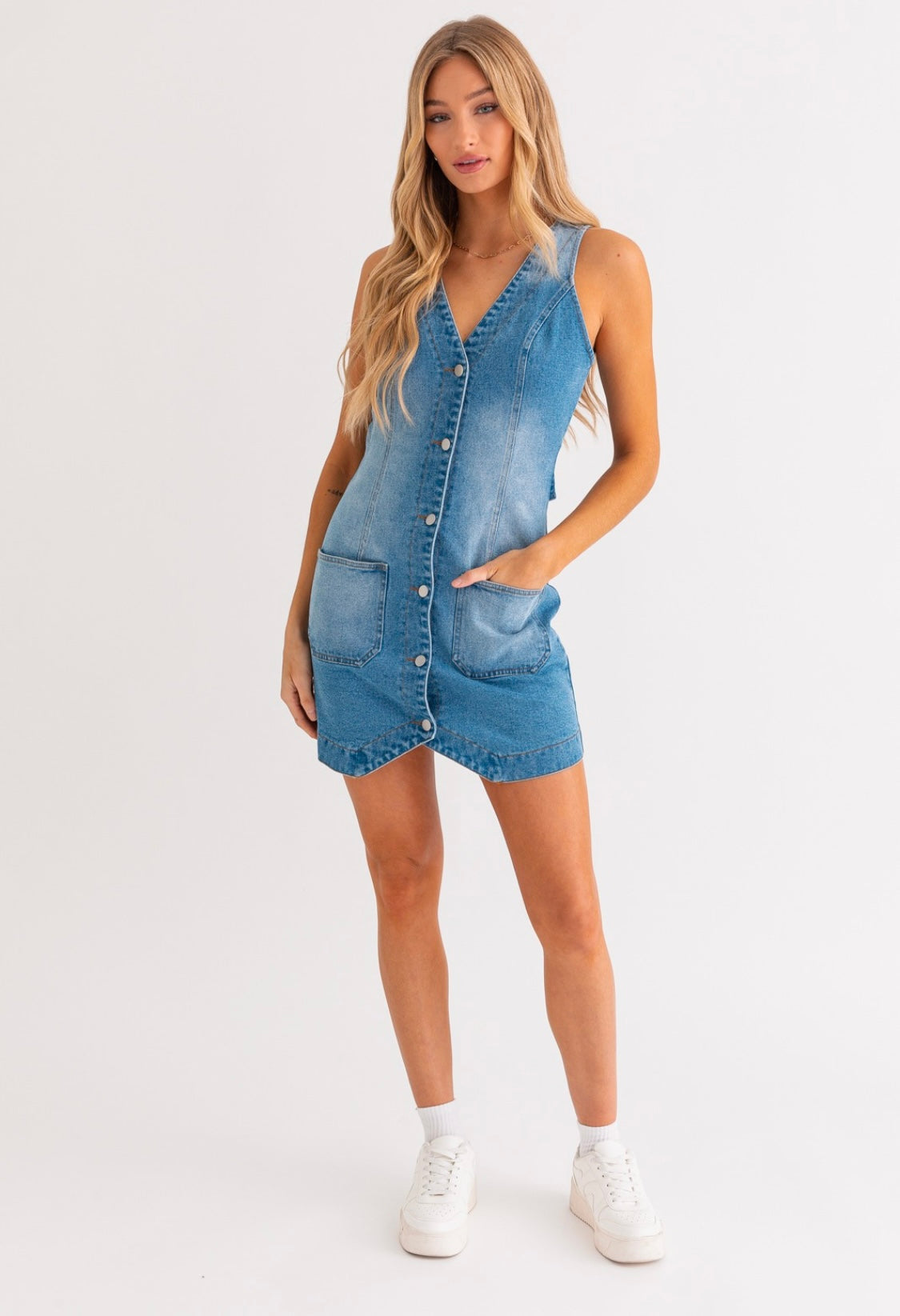 Denim Button Up Dress