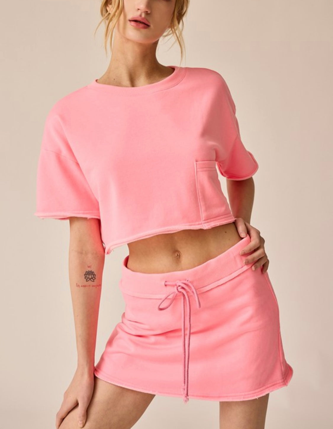 Nora Crop T-Shirt and Skort Set