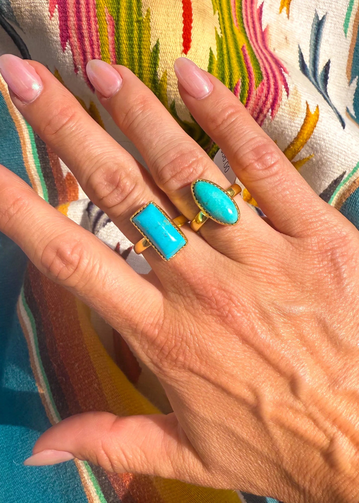 Blue Suede Gold Adjustable Ring