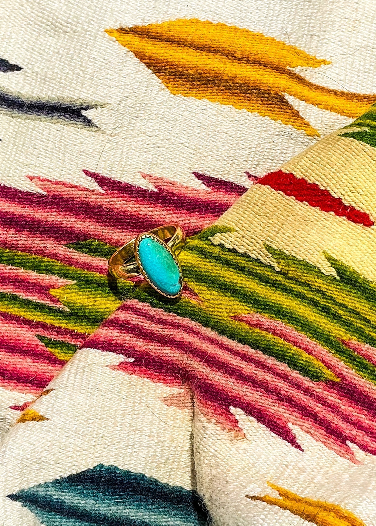Blue Suede Gold Adjustable Ring