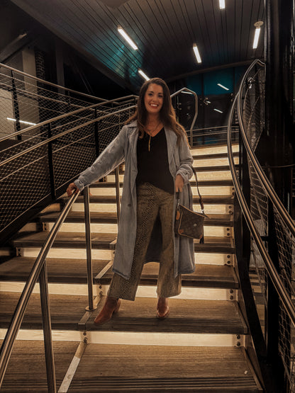 Kan Can Low Slung Python Wide Leg Jeans