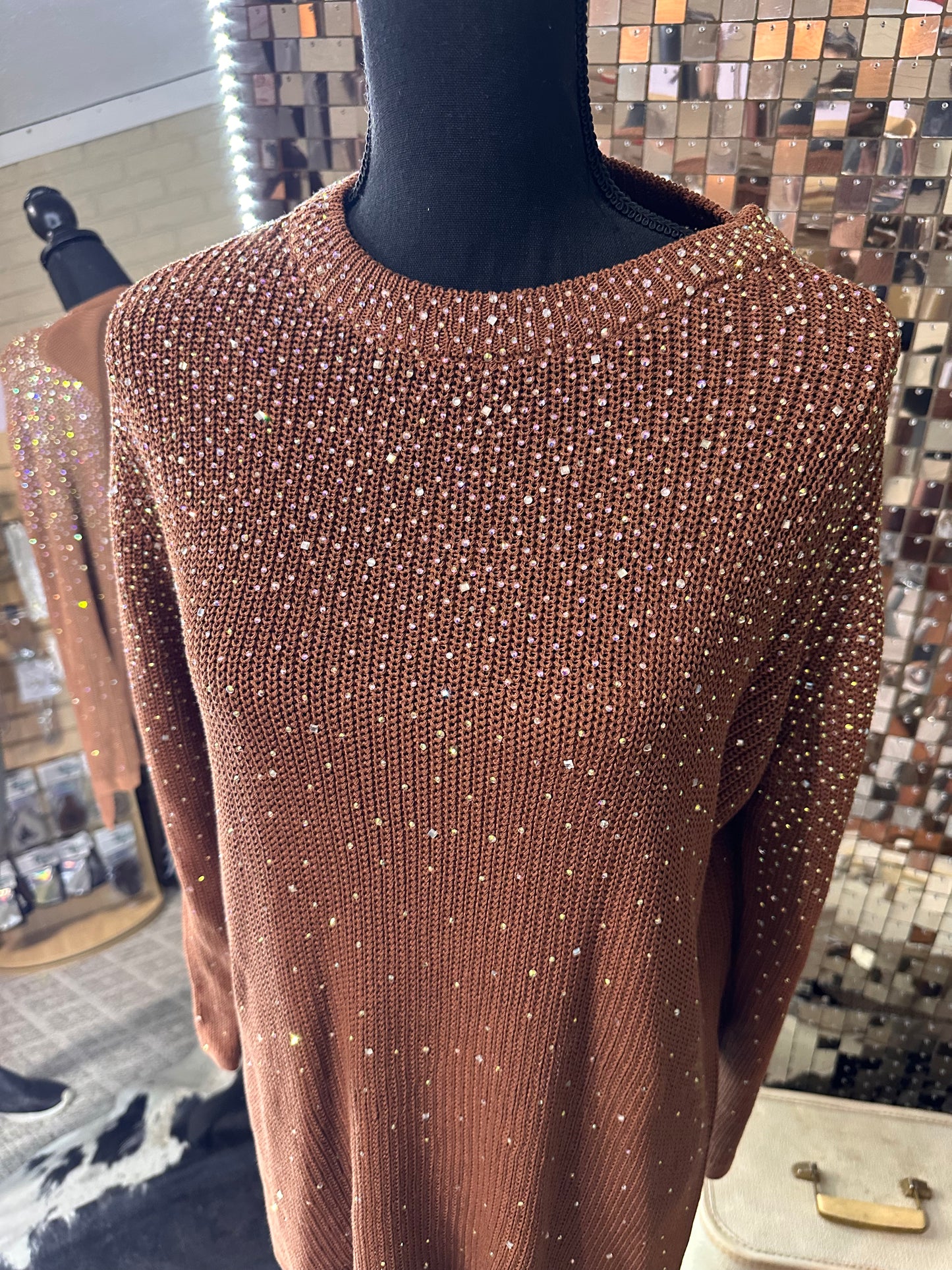 Rust Sparkle Sweater (Small/Medium)