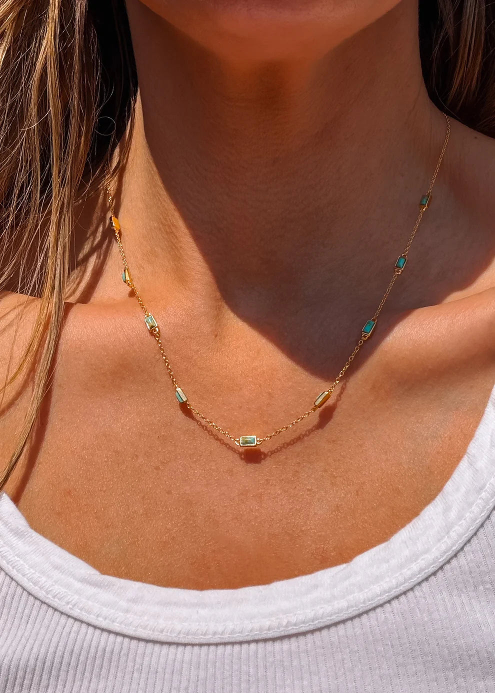 Authentic Gold and Turquoise Gold Speakeasy Necklace