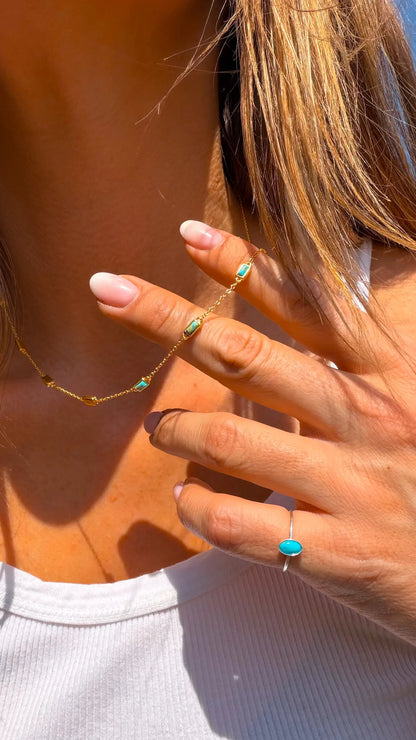 Authentic Gold and Turquoise Gold Speakeasy Necklace