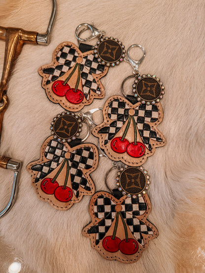 Western Boujee Cherry Keychain/ Bag Charm