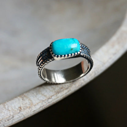 Authentic Turquoise Silver Ridge Ring (size 5)