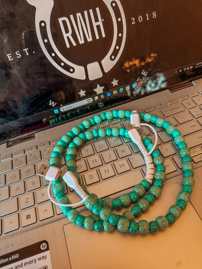 Turquoise Pearl 4 Way Charge Cord
