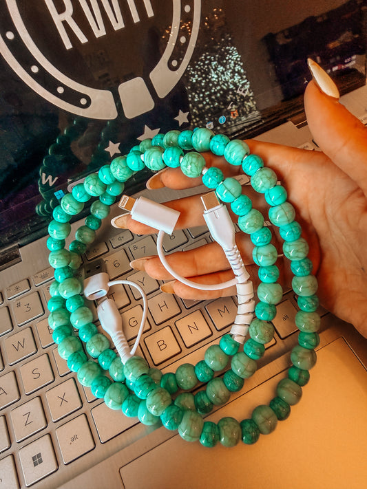 Turquoise Pearl 4 Way Charge Cord
