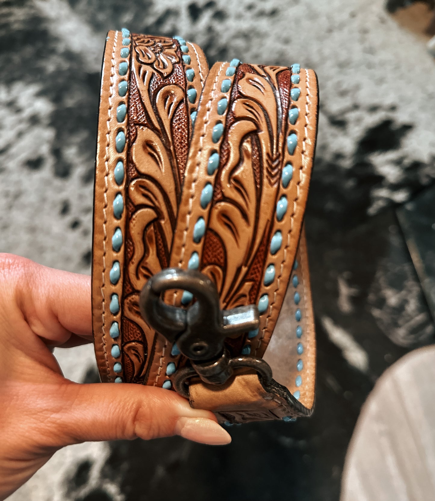 Tooled Leather Purse Straps