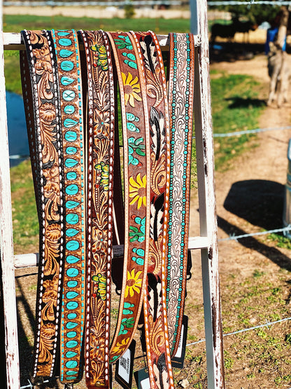 Tooled Leather Purse Straps